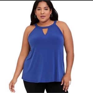 Torrid Studio Knit High Neck Keyhole Tank